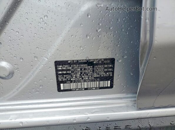 JF2GTHMC0NH207328 2022 SUBARU CROSSTREK Silver Vista de la etiqueta del VIN