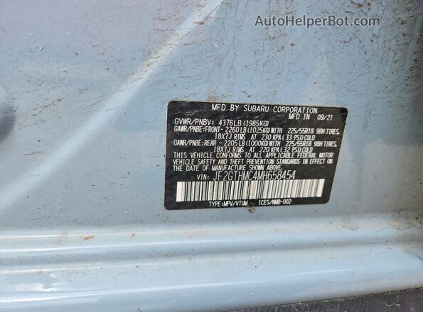 JF2GTHMC4MH658454 2021 SUBARU CROSSTREK Blue VIN կոդի պիտակի տեսք