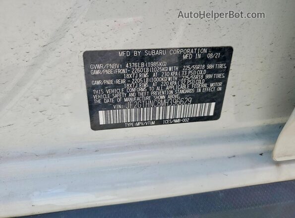 JF2GTHNC8MH396629 2021 SUBARU CROSSTREK White Вид підкапотного простору