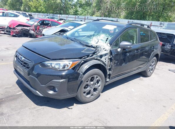 JF2GTHRC0MH231460 2021 SUBARU CROSSTREK Black წინა მარცხენა ხედი სამი მეოთხედიდან