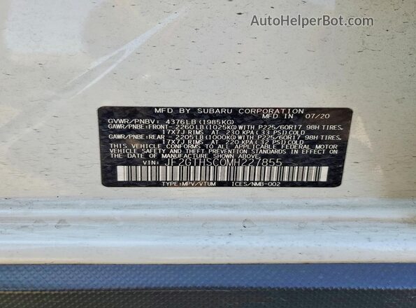 JF2GTHSC0MH227855 2021 SUBARU CROSSTREK White Սալոնի 360 աստիճան տեսք