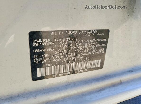 JF2GTHSC5MH223719 2021 SUBARU CROSSTREK Белый Вид подкапотного пространства