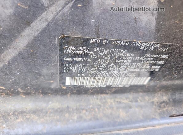 JF2GUABC2R8342565 2024 SUBARU CROSSTREK Серый Панорамный вид салона 360°