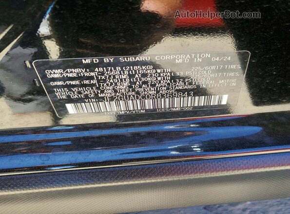 JF2GUADC0R8369843 2024 SUBARU CROSSTREK Black VIN sticker view