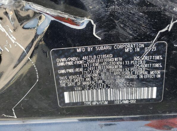 JF2GUADC5R8265557 2024 SUBARU CROSSTREK Черный Панорамный вид салона 360°