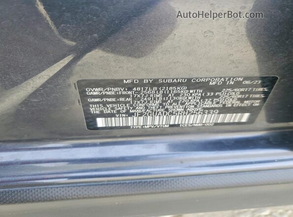 JF2GUADC5RH256339 2024 SUBARU CROSSTREK Серый Вид подкапотного пространства