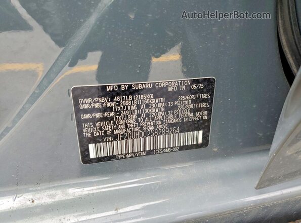 JF2GUHDC2S8289264 2025 SUBARU CROSSTREK Teal Շարժիչի բաժամունքի տեսք