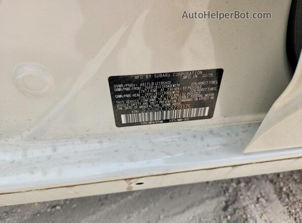 JF2GUHDC3S8239375 2025 SUBARU CROSSTREK White Widok naklejki z numerem VIN