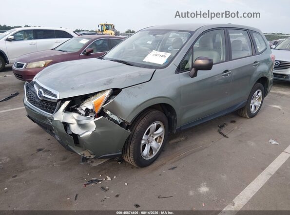 JF2SJAAC1GG467113 2016 SUBARU FORESTER Green წინა მარცხენა ხედი სამი მეოთხედიდან