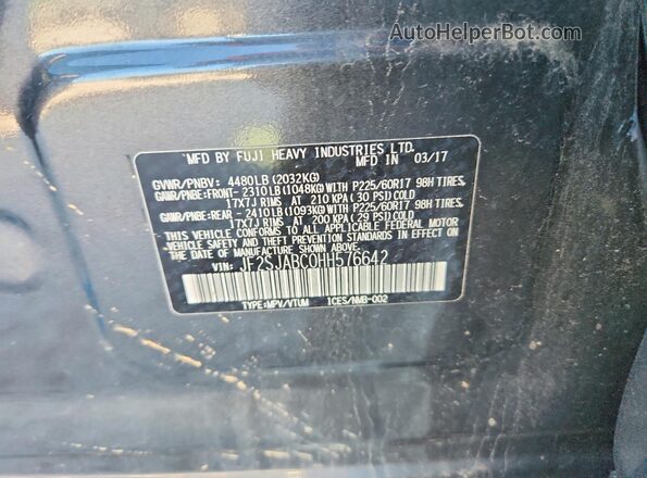 JF2SJABC0HH576642 2017 SUBARU FORESTER Угольный Панорамный вид салона 360°