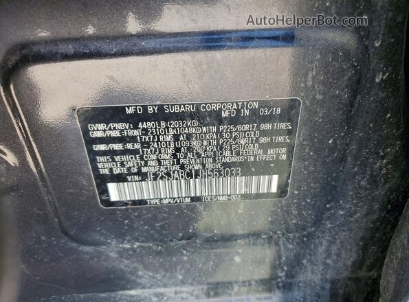 JF2SJABC1JH563033 2018 SUBARU FORESTER Gray 360 interior view