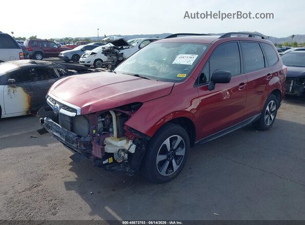JF2SJABC2HH557753 2017 SUBARU FORESTER Red Առջևի ձախ երեք քառորդ տեսարան