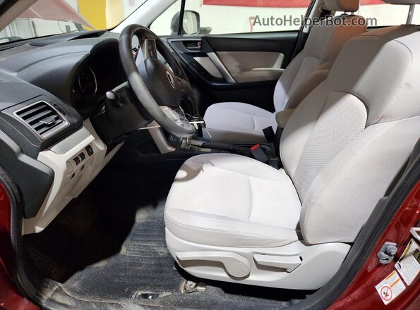 JF2SJABC7GH445139 2016 SUBARU FORESTER Бордовый Вид салона спереди