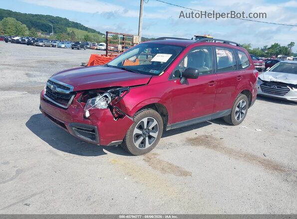JF2SJABC7HH472889 2017 SUBARU FORESTER Red წინა მარცხენა ხედი სამი მეოთხედიდან