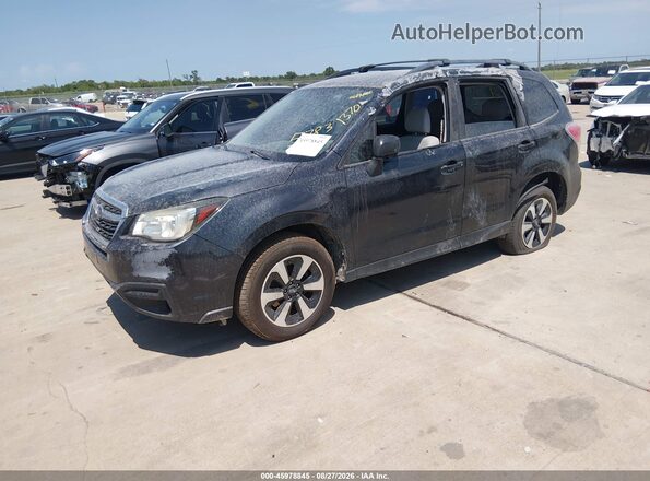 JF2SJABC8JH455783 2018 SUBARU FORESTER Black Առջևի ձախ երեք քառորդ տեսարան