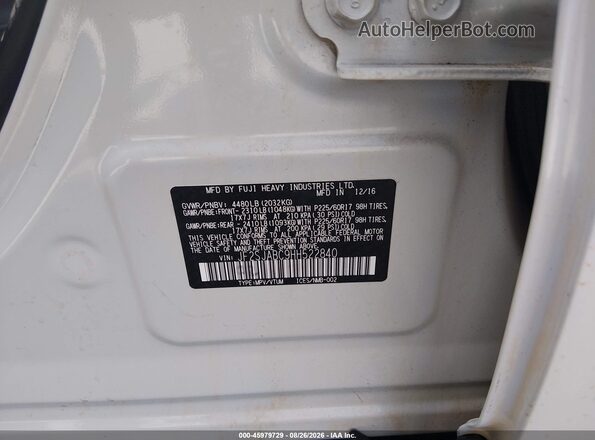 JF2SJABC9HH522840 2017 SUBARU FORESTER White Widok komory silnika