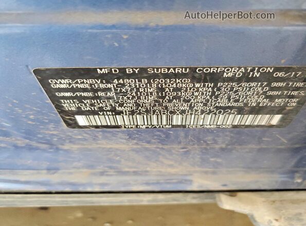 JF2SJABCXJH422025 2018 SUBARU FORESTER Синий Вид подкапотного пространства