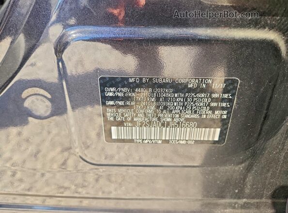 JF2SJADC1JH516680 2018 SUBARU FORESTER Черный Вид подкапотного пространства