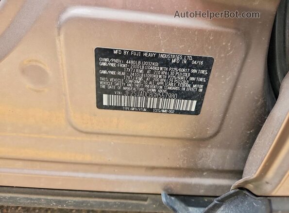 JF2SJADC8GH557980 2016 SUBARU FORESTER Желто-коричневый Вид подкапотного пространства