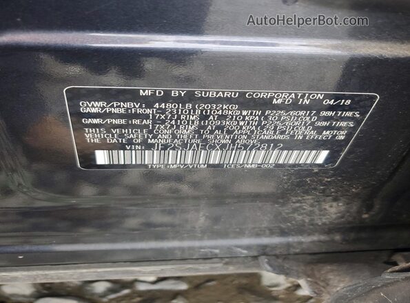 JF2SJAECXJH572812 2018 SUBARU FORESTER Угольный Вид подкапотного пространства