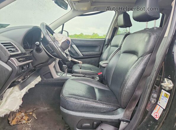 JF2SJAJC2JH554407 2018 SUBARU FORESTER Black წინა სალონის ხედი