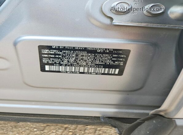 JF2SJARC0GH499078 2016 SUBARU FORESTER Серебряный Вид подкапотного пространства
