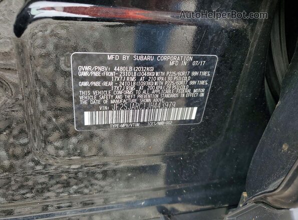 JF2SJARC1JH443979 2018 SUBARU FORESTER Черный Вид наклейки с VIN-кодом