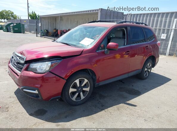 JF2SJARC7JH406211 2018 SUBARU FORESTER Red Առջևի ձախ երեք քառորդ տեսարան