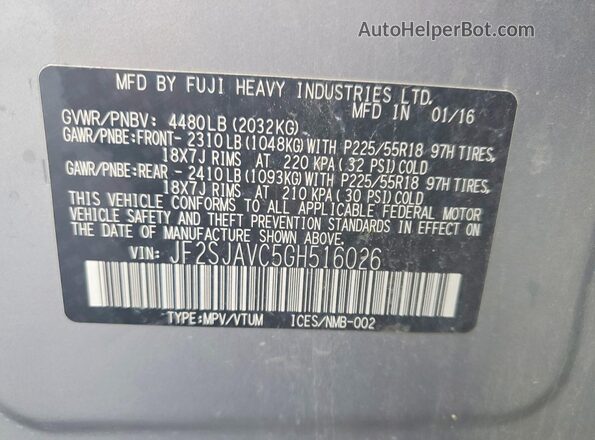 JF2SJAVC5GH516026 2016 SUBARU FORESTER Silver Engine compartment view