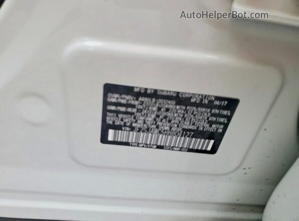 JF2SJAWC5HH804127 2017 SUBARU FORESTER White Widok naklejki z numerem VIN