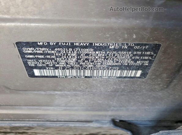 JF2SJGTC4HH555729 2017 SUBARU FORESTER Brown Vista de la etiqueta del VIN