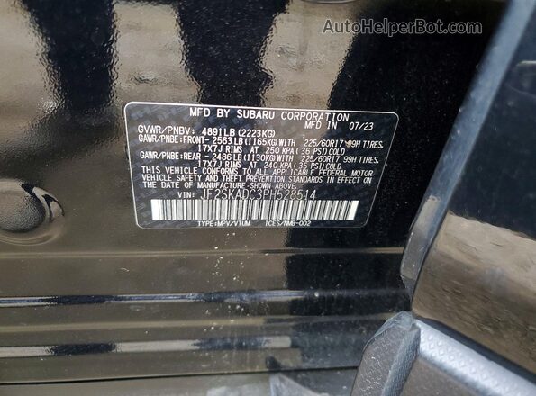 JF2SKADC3PH528514 2023 SUBARU FORESTER Черный Вид подкапотного пространства