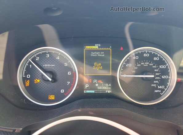 JF2SKAEC0KH578083 2019 SUBARU FORESTER White Instrument cluster view