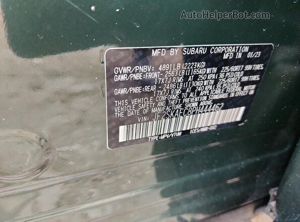 JF2SKAEC8PH444462 2023 SUBARU FORESTER Green ძრავის განყოფილების ხედი