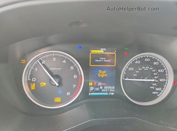 JF2SKAGC6KH514028 2019 SUBARU FORESTER Black ხელსაწყოთა პანელის ხედი