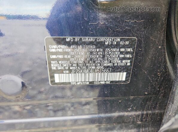JF2SKAMC4LH515667 2020 SUBARU FORESTER Blue 