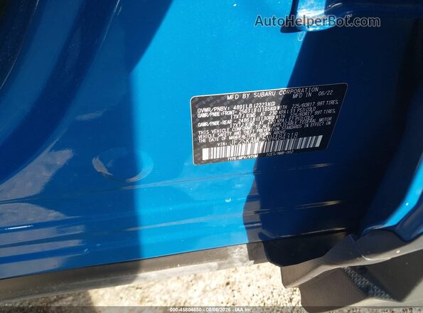 JF2SKAMC5NH484318 2022 SUBARU FORESTER Blue ძრავის განყოფილების ხედი