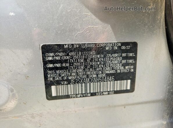 JF2SKAMC6NH514846 2022 SUBARU FORESTER Silver Engine compartment view