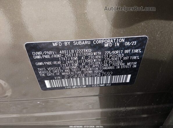 JF2SKAMC8PH547592 2023 SUBARU FORESTER Green Вид підкапотного простору
