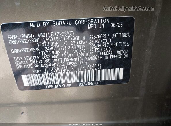 JF2SKAMCXPH509829 2023 SUBARU FORESTER Green Widok komory silnika