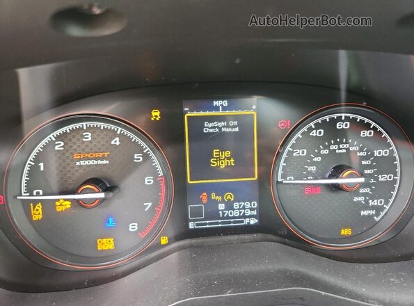 JF2SKAPC0KH416791 2019 SUBARU FORESTER Серебряный Вид щитка приборов