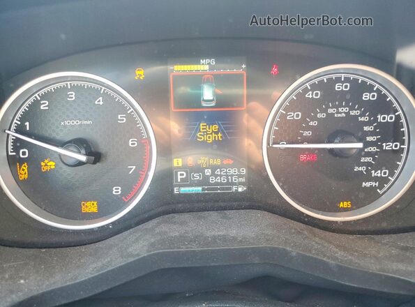 JF2SKAPC2NH436142 2022 SUBARU FORESTER White Instrument cluster view