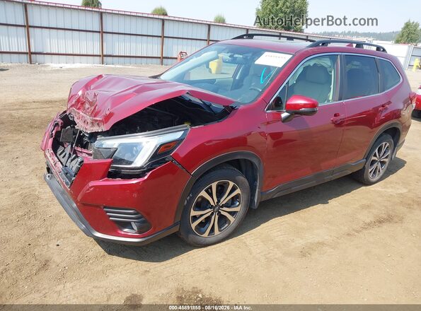 JF2SKAPC5NH481981 2022 SUBARU FORESTER Maroon წინა მარცხენა ხედი სამი მეოთხედიდან