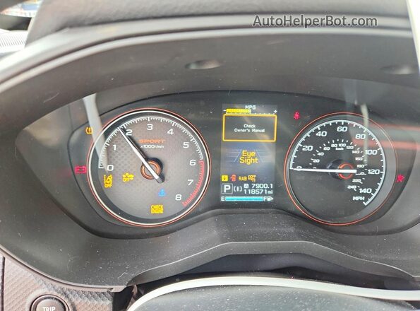 JF2SKAPC7KH487647 2019 SUBARU FORESTER White Instrument cluster view