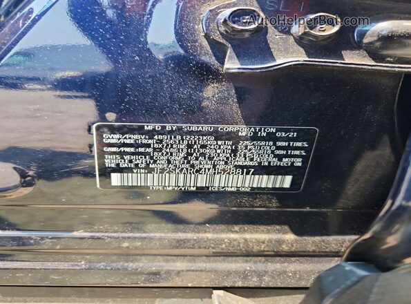 JF2SKARC4MH528817 2021 SUBARU FORESTER Blue Widok komory silnika