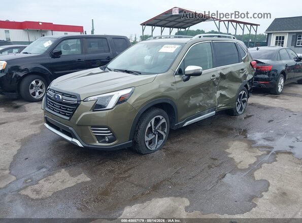 JF2SKARC4NH511940 2022 SUBARU FORESTER Green წინა მარცხენა ხედი სამი მეოთხედიდან