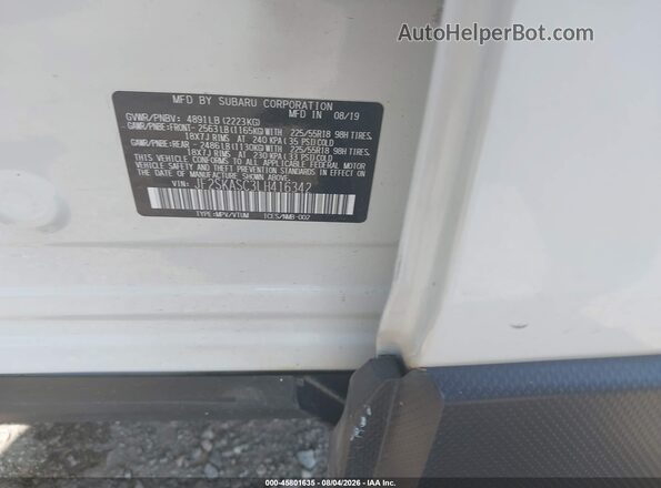 JF2SKASC3LH416342 2020 SUBARU FORESTER White ძრავის განყოფილების ხედი