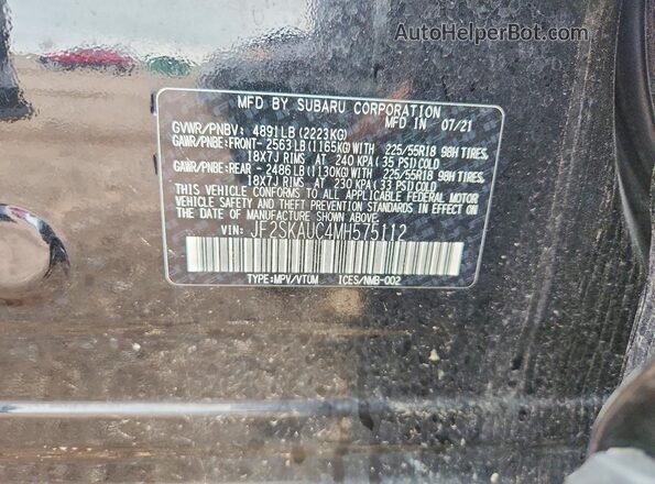 JF2SKAUC4MH575112 2021 SUBARU FORESTER Black Շարժիչի բաժամունքի տեսք