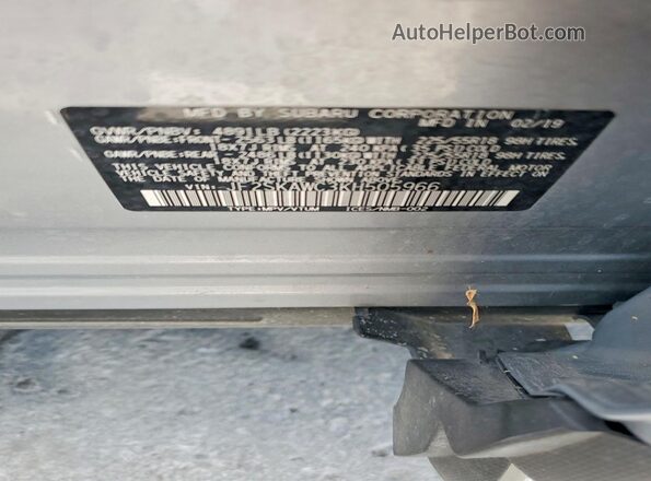 JF2SKAWC3KH505966 2019 SUBARU FORESTER Silver 