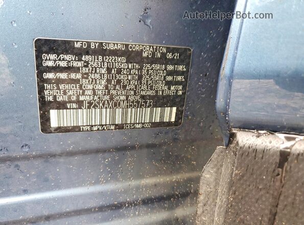 JF2SKAXC0MH557573 2021 SUBARU FORESTER Blue 360 interior view